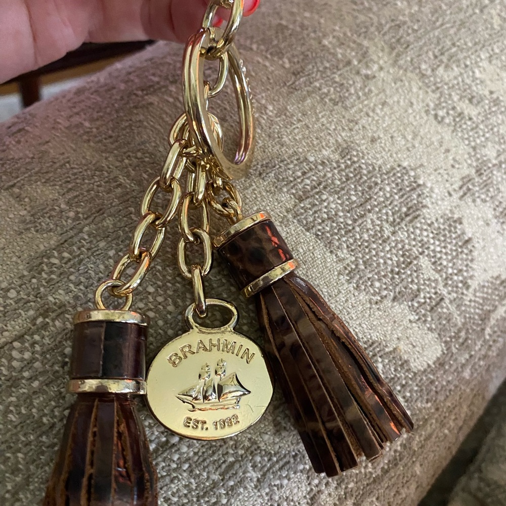 Brahmin Gold and Brown Tassel Key Holder - Picture 2 of 3